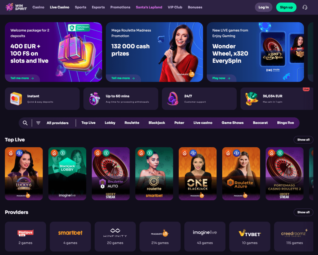 Testimonianza sul sito di WinSpirit Casino 2025